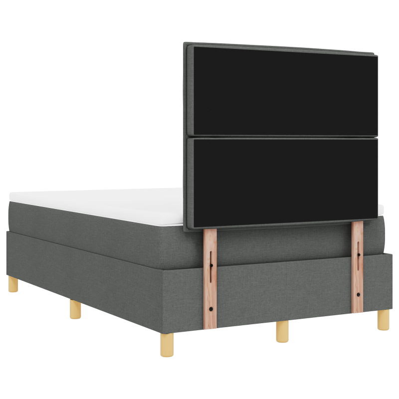 Boxspringbett mit Matratze & LED Dunkelgrau 120x200 cm Stoff