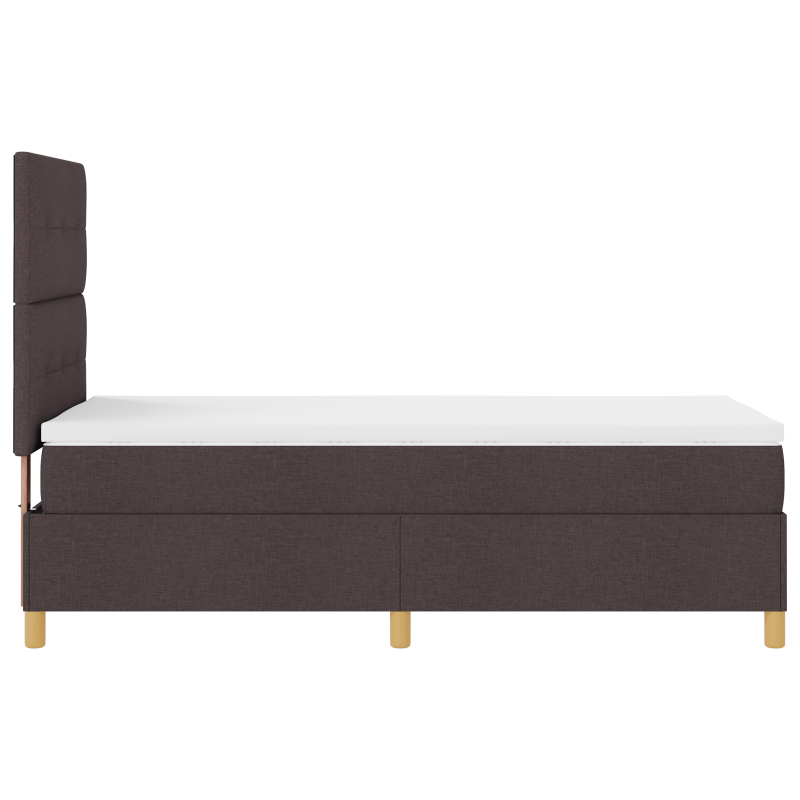Boxspringbett mit Matratze & LED Dunkelbraun 90x200 cm Stoff