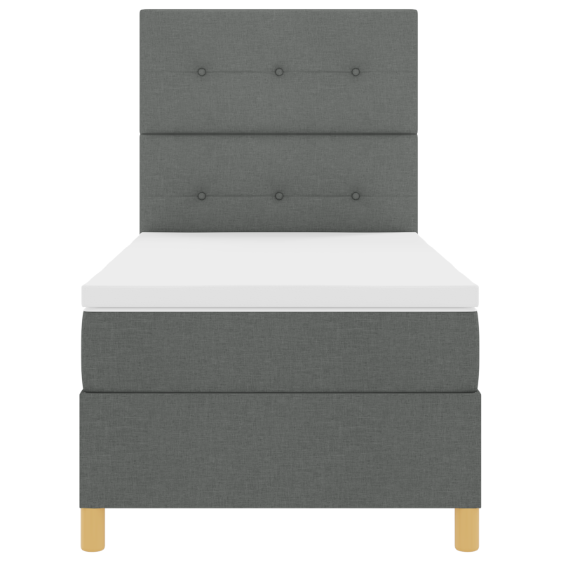 Boxspringbett mit Matratze & LED Dunkelgrau 100x200 cm Stoff