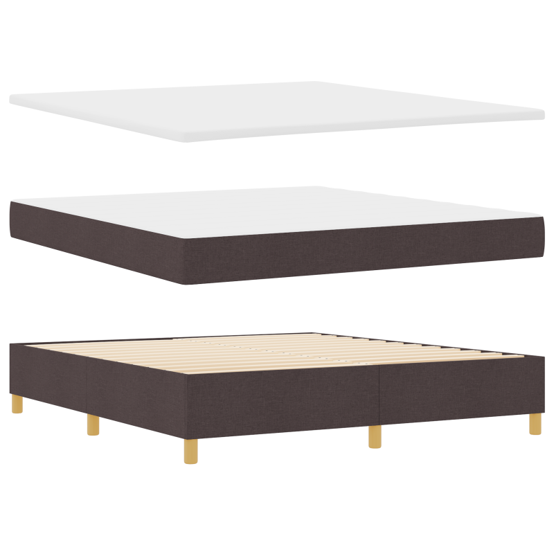 Boxspringbett mit Matratze und LED Dunkelbraun 180x200 cm Stoff
