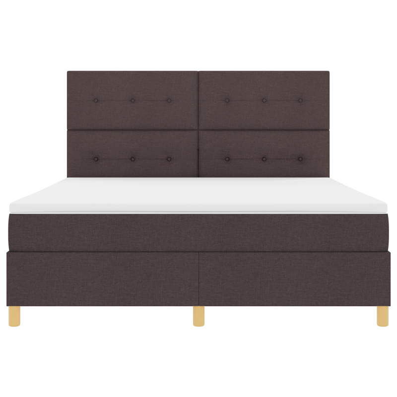 Boxspringbett mit Matratze und LED Dunkelbraun 180x200 cm Stoff