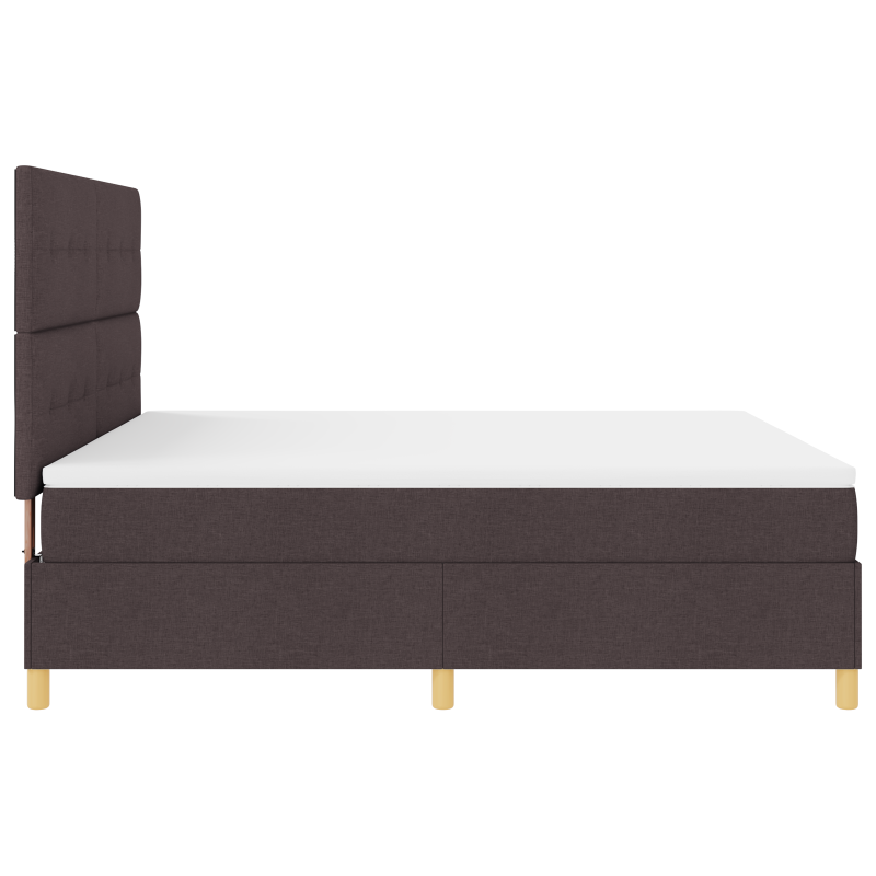 Boxspringbett mit Matratze und LED Dunkelbraun 180x200 cm Stoff