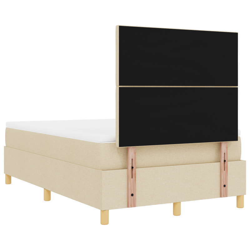 Boxspringbett mit Matratze & LED Creme 120x190 cm Stoff