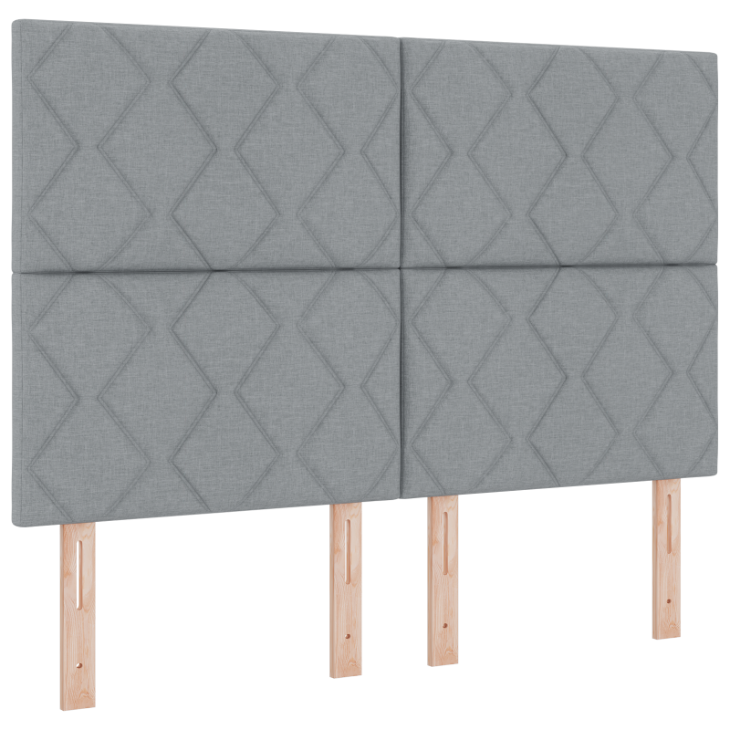 Boxspringbett mit Matratze & LED Licht Grau 140x200 cm Stoff