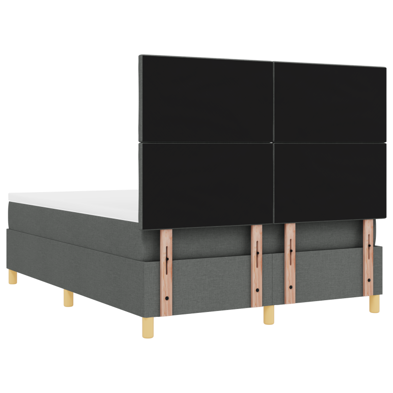 Boxspringbett mit Matratze & LED dunkelgrau 140x200 cm Stoff