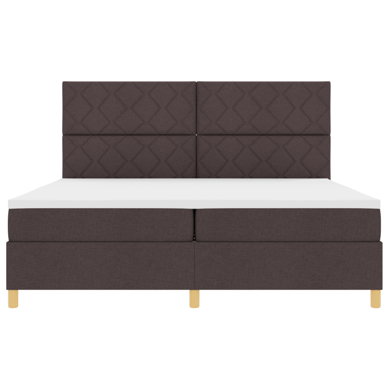 Boxspringbett mit Matratze & LED Dunkelbraun 200x200 cm Stoff