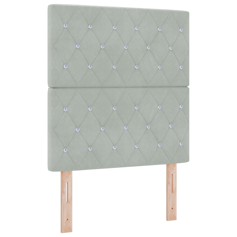 Boxspringbett mit Matratze & LED Licht Grau 80x200 cm Samt