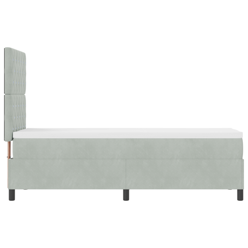 Boxspringbett mit Matratze & LED Licht Grau 80x200 cm Samt
