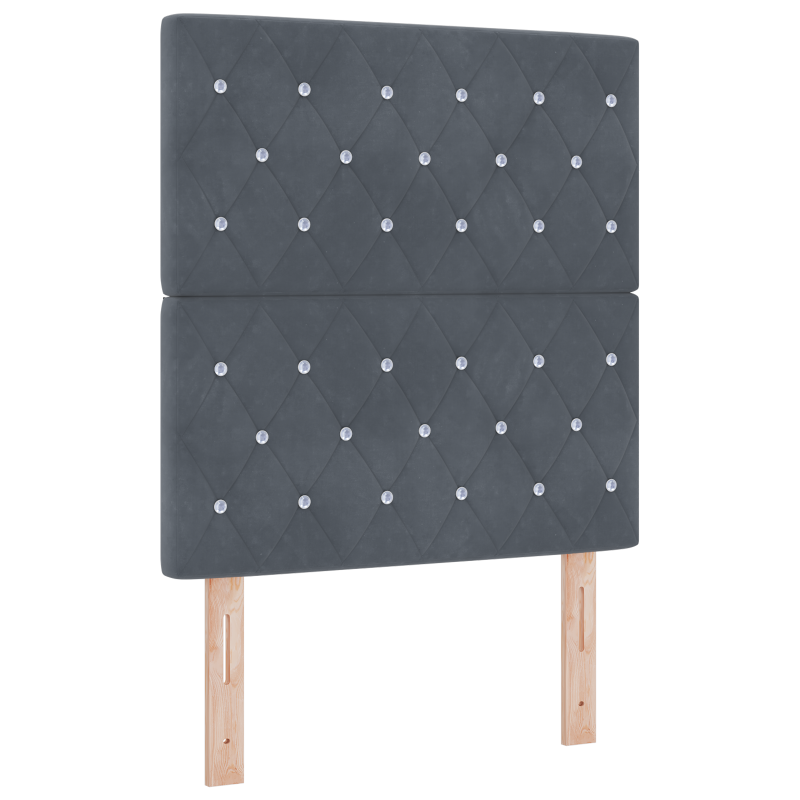 Boxspringbett mit Matratze & LED Dunkelgrau 80x200 cm Samt