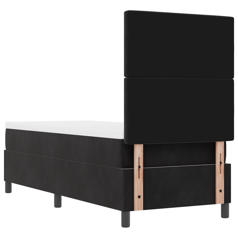 Boxspringbett mit Matratze und LED Schwarz 80x200 cm Samt