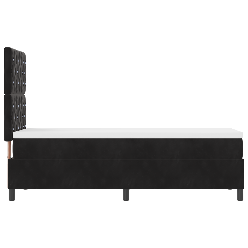 Boxspringbett mit Matratze und LED Schwarz 80x200 cm Samt