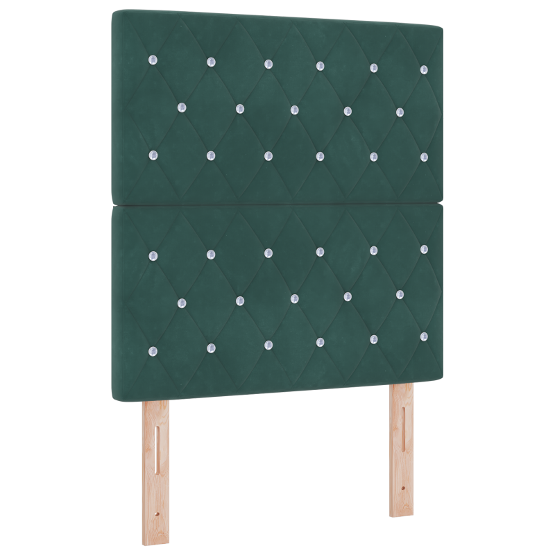 Boxspringbett mit Matratze & LED Dunkelgrün 80x200 cm Velours