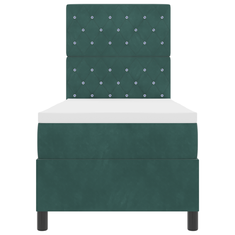 Boxspringbett mit Matratze & LED Dunkelgrün 80x200 cm Velours