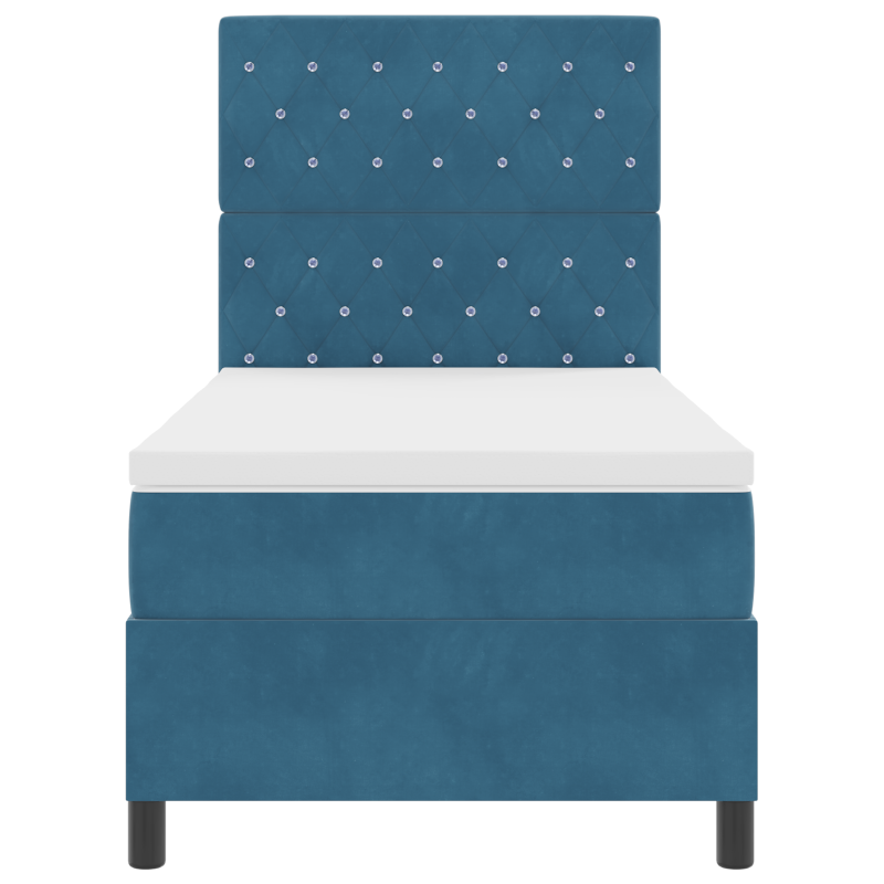Boxspringbett mit Matratze & LED Dunkelblau 90x190 cm Velvet