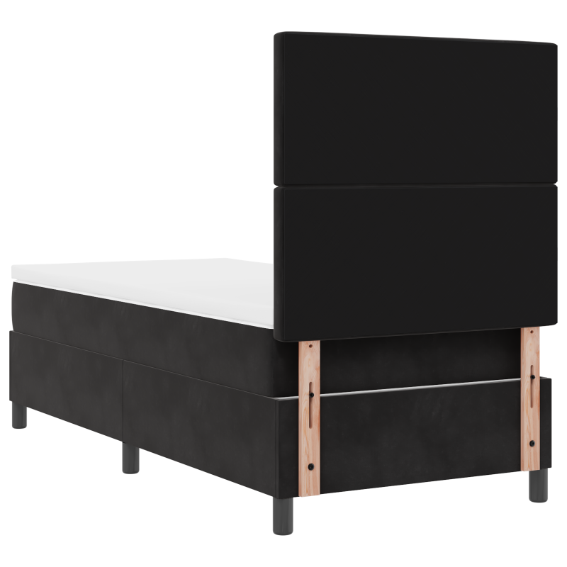 Boxspringbett mit Matratze & LED Schwarz 90x200 cm Samt