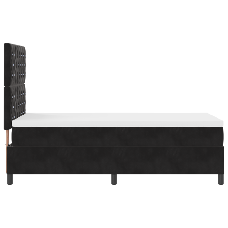 Boxspringbett mit Matratze & LED Schwarz 90x200 cm Samt