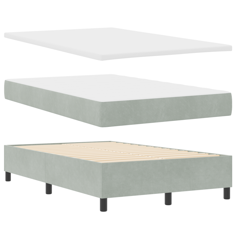 Boxspringbett mit Matratze & LED-Licht Grau 120x190 cm Samt