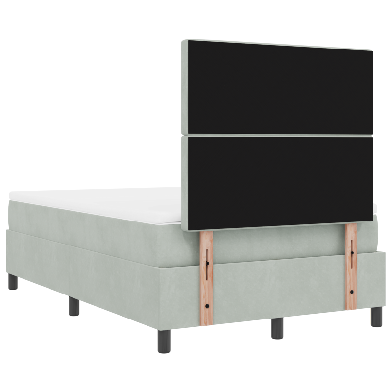 Boxspringbett mit Matratze & LED-Licht Grau 120x190 cm Samt
