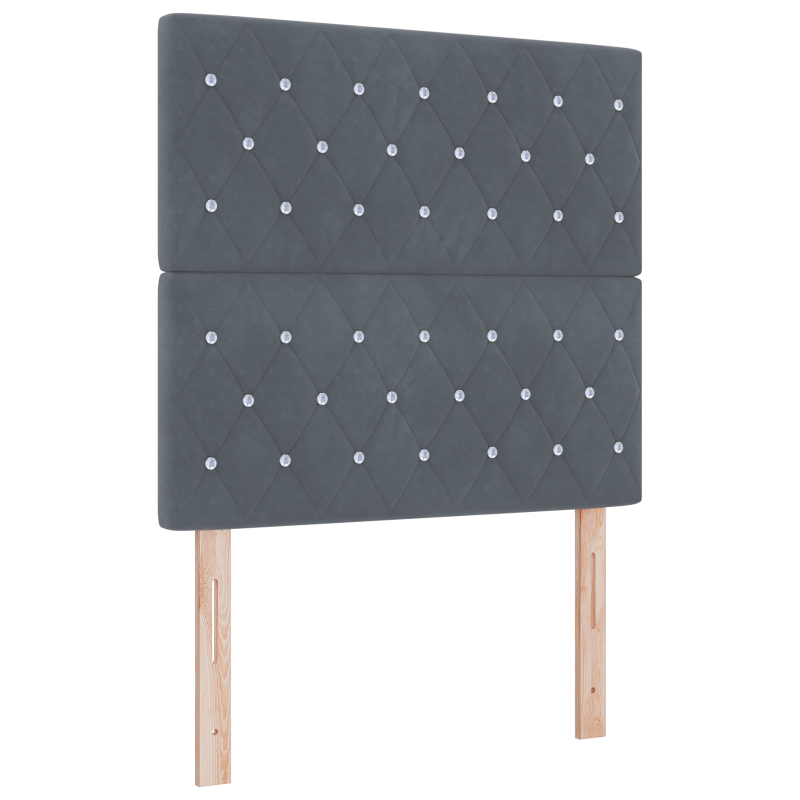 Boxspringbett mit Matratze & LED Dunkelgrau 120x200 cm Samt
