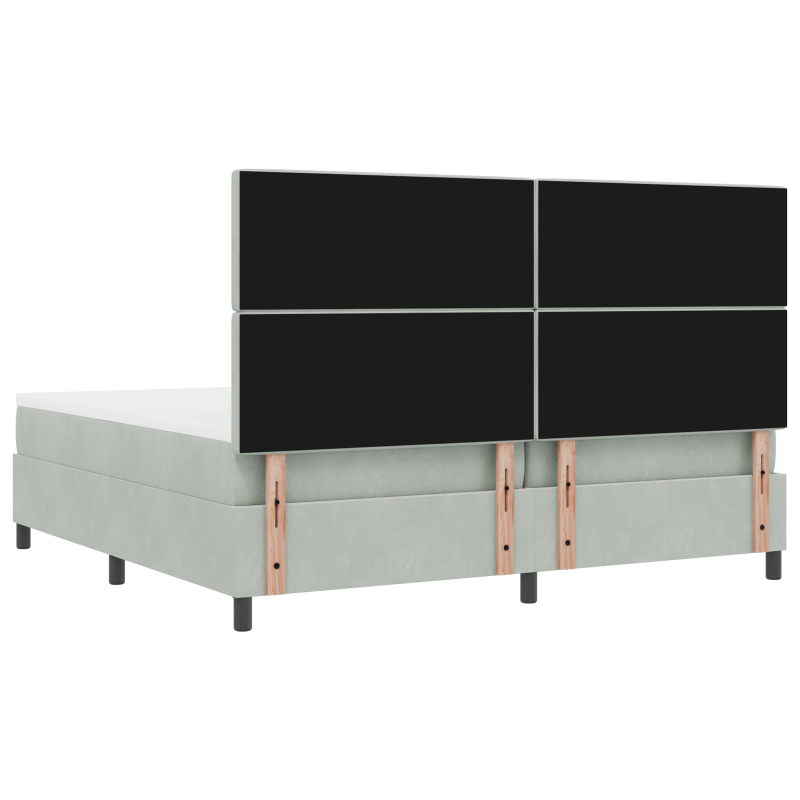 Boxspringbett mit Matratze & LED Licht Grau 200x200 cm Velours
