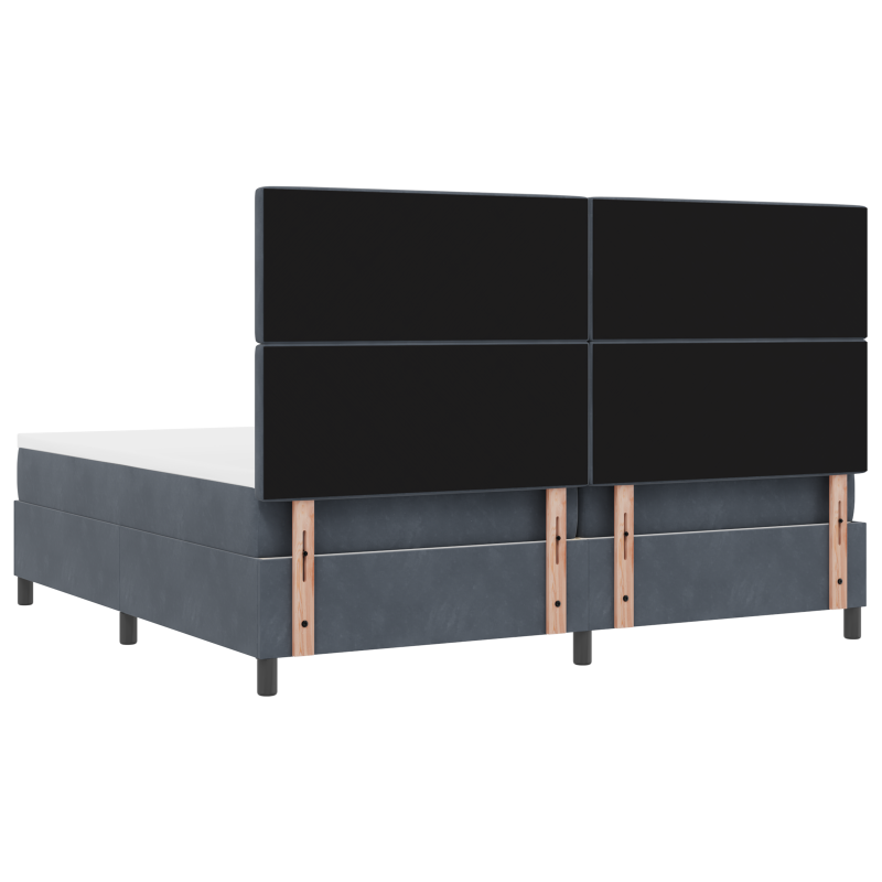Boxspringbett mit Matratze & LED Dunkelgrau 200x200 cm Velours