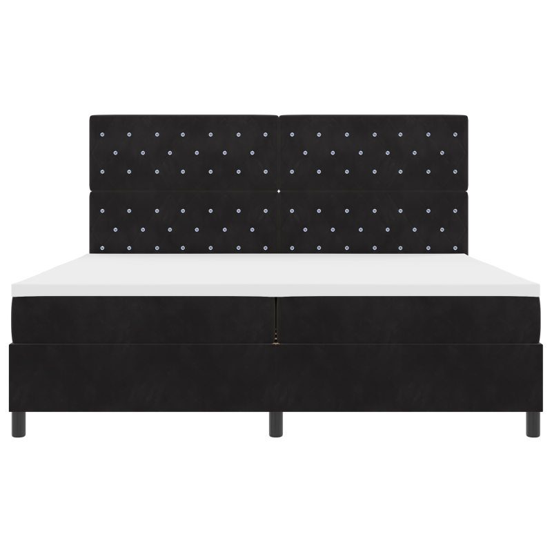 Boxspringbett mit Matratze & LED Schwarz 200x200 cm Samt