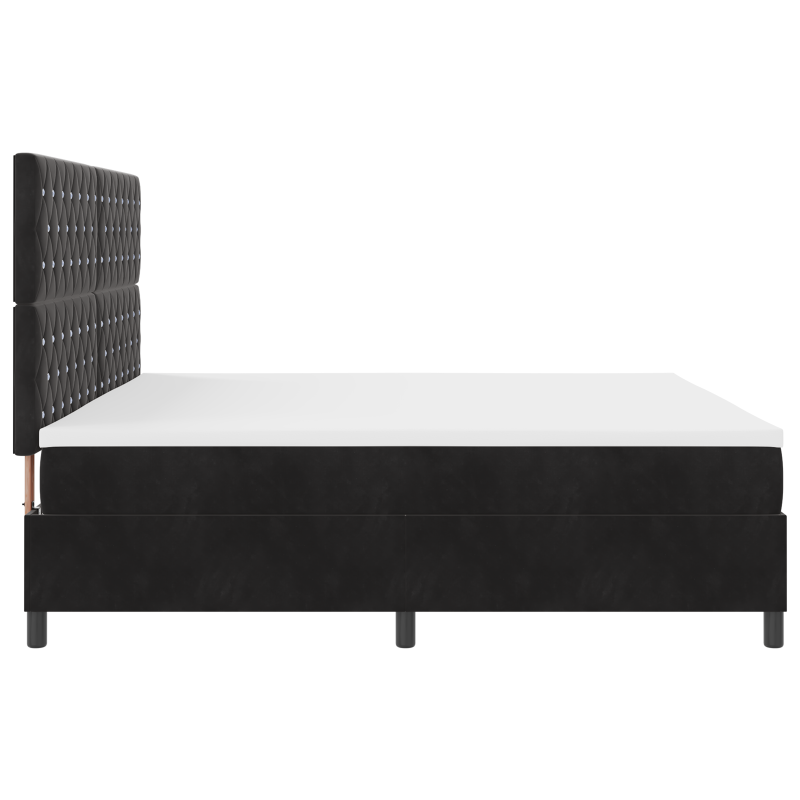 Boxspringbett mit Matratze & LED Schwarz 200x200 cm Samt