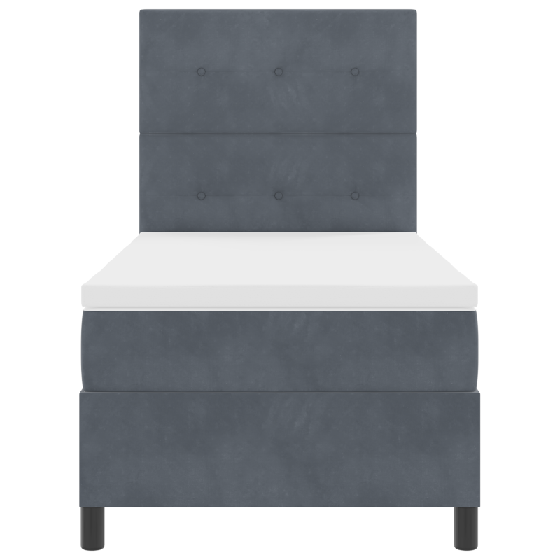 Boxspringbett mit Matratze & LED Dunkelgrau 80x200 cm Samt