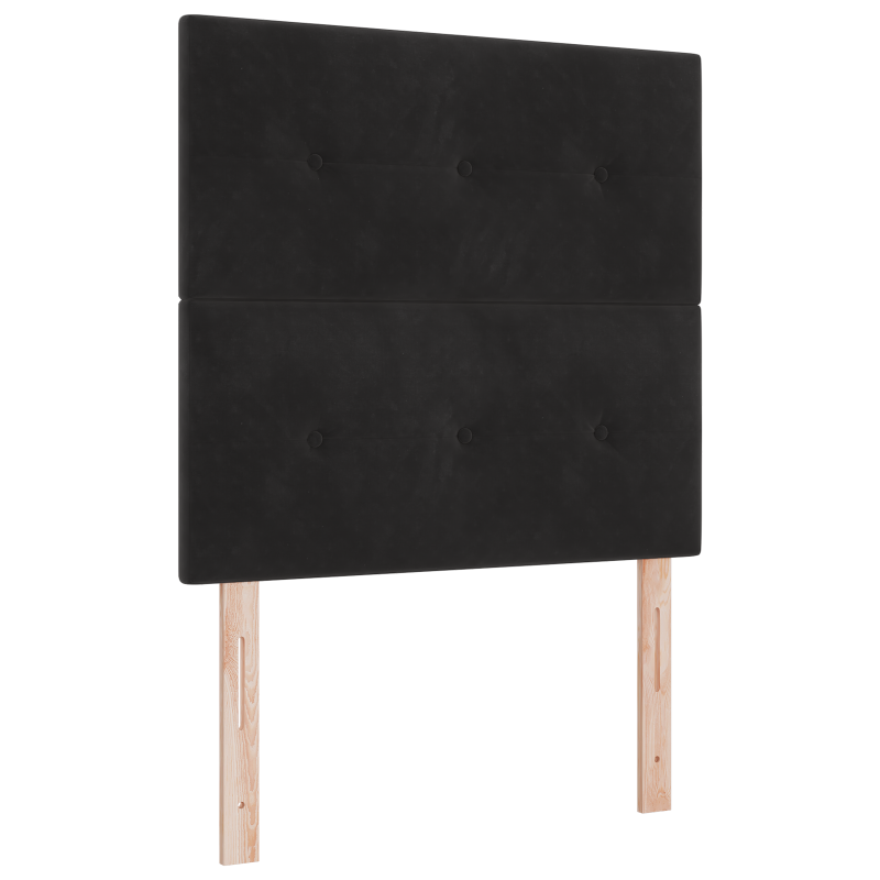 Boxspringbett mit Matratze & LED Schwarz 120x190 cm Samt