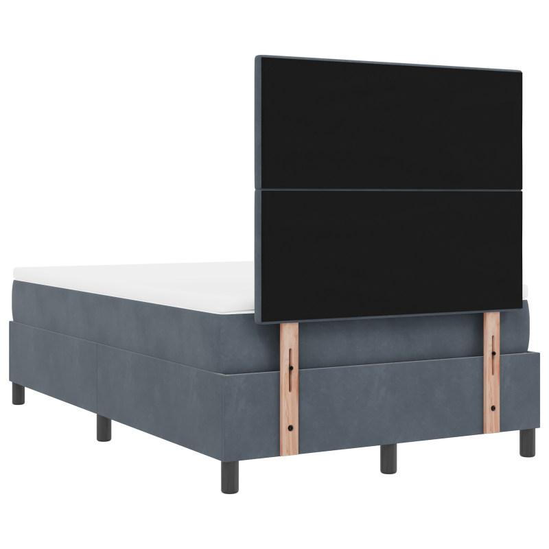 Boxspringbett mit Matratze & LED Dunkelgrau 120x200 cm Samt
