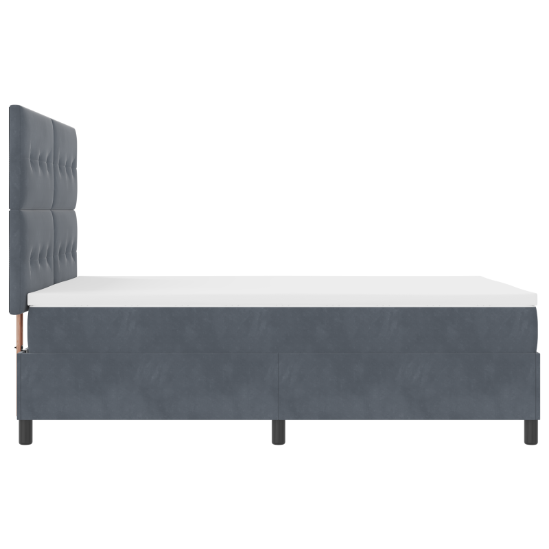Boxspringbett mit Matratze & LED Dunkelgrau 160x200 cm Samt