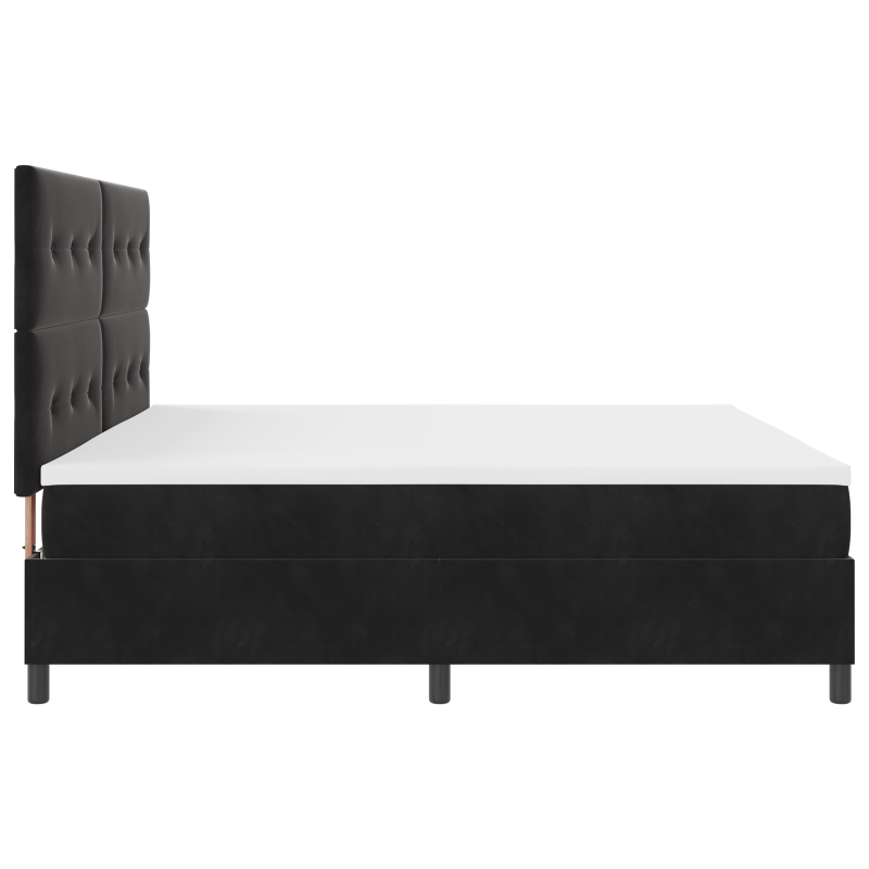 Boxspringbett mit Matratze & LED Schwarz 200x200 cm Samt