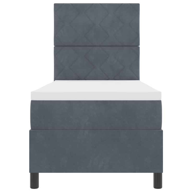Boxspringbett mit Matratze & LED Dunkelgrau 80x200 cm Samt