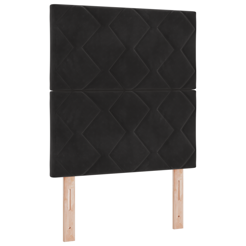 Boxspringbett mit Matratze & LED Schwarz 80x200 cm Velours