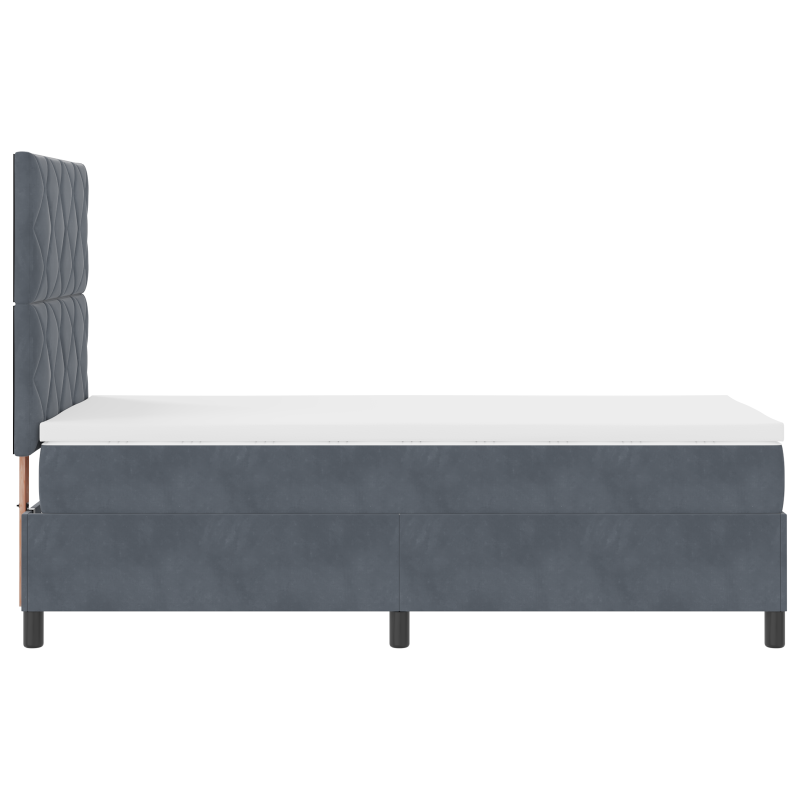 Boxspringbett mit Matratze und LED Dunkelgrau 100x200 cm Samt