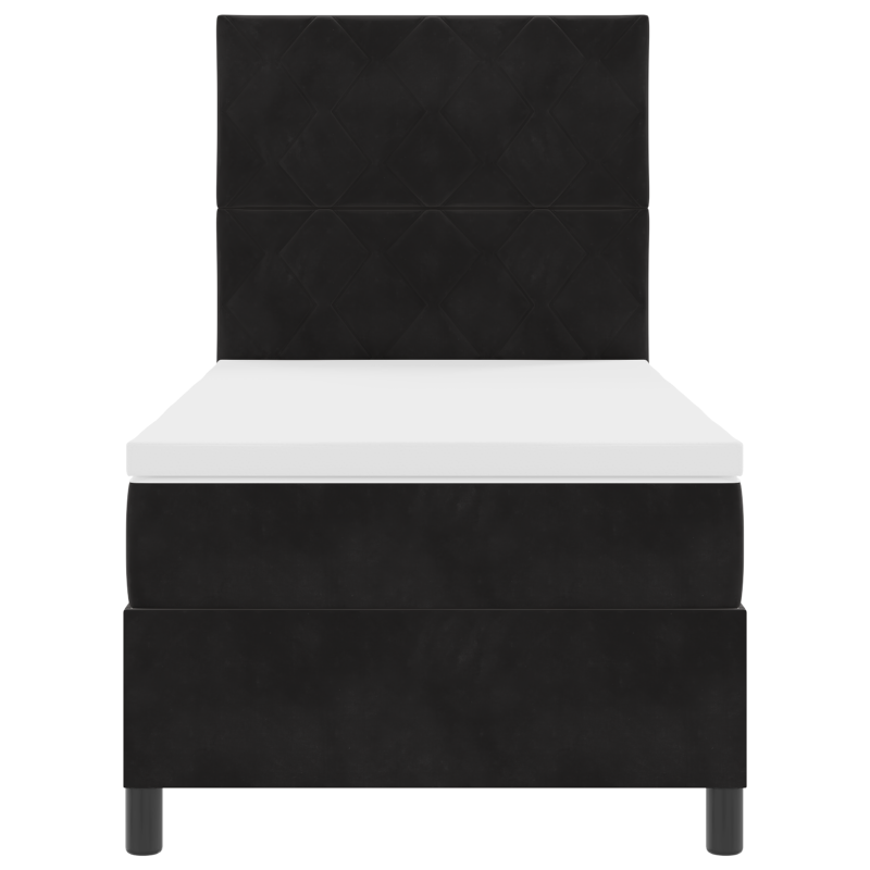 Boxspringbett mit Matratze & LED Schwarz 100x200 cm Samt