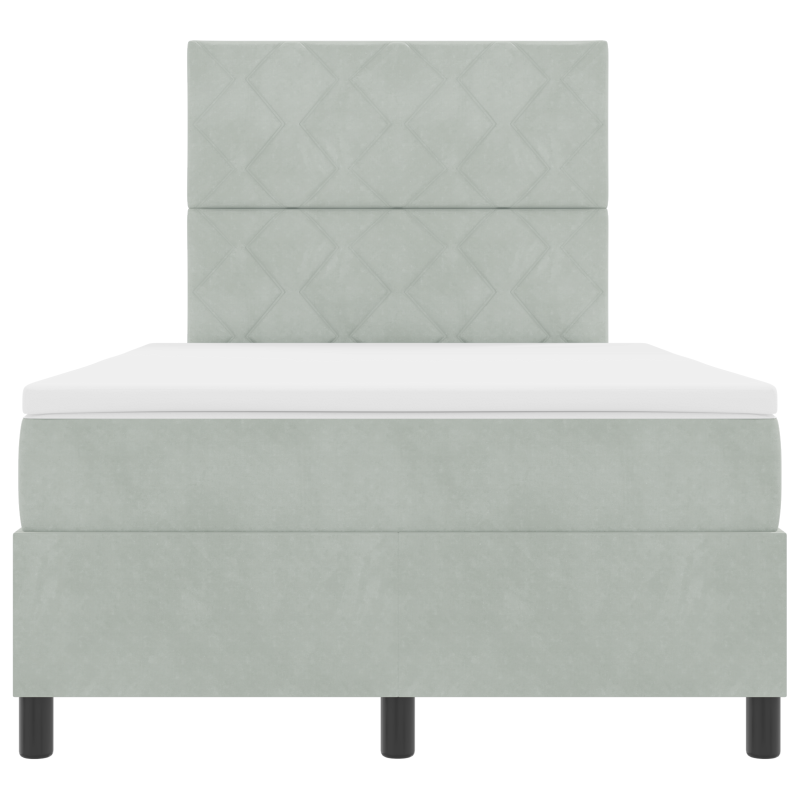 Boxspringbett mit Matratze & LED Licht Hellgrau 120x190 cm Samt
