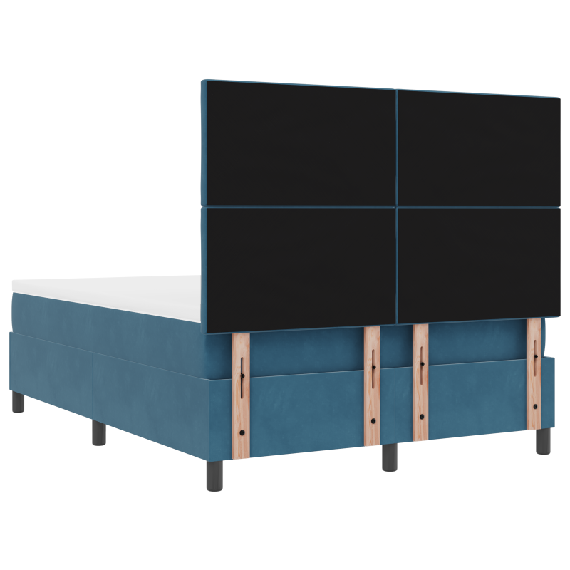 Boxspringbett mit Matratze & LED Dunkelblau 140x190 cm Samt