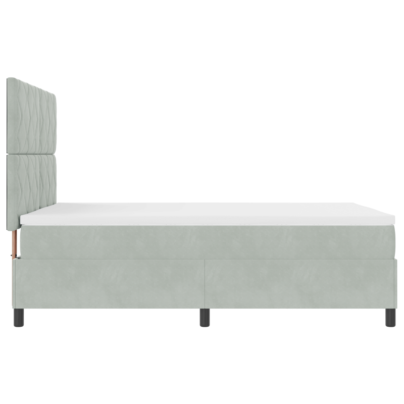Boxspringbett mit Matratze und LED Licht Grau 140x200 cm Velvet