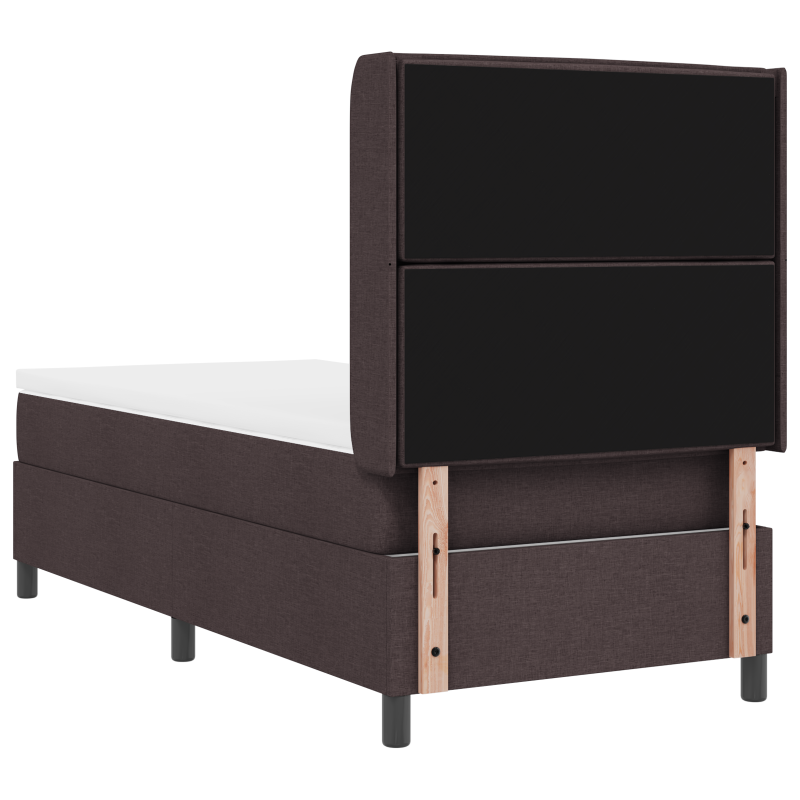 Boxspringbett mit Matratze & LED Dunkelbraun 80x200 cm Stoff