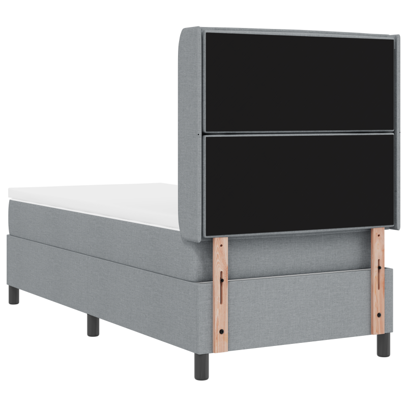 Boxspringbett mit Matratze & LED Licht Grau 100x200 cm Stoff