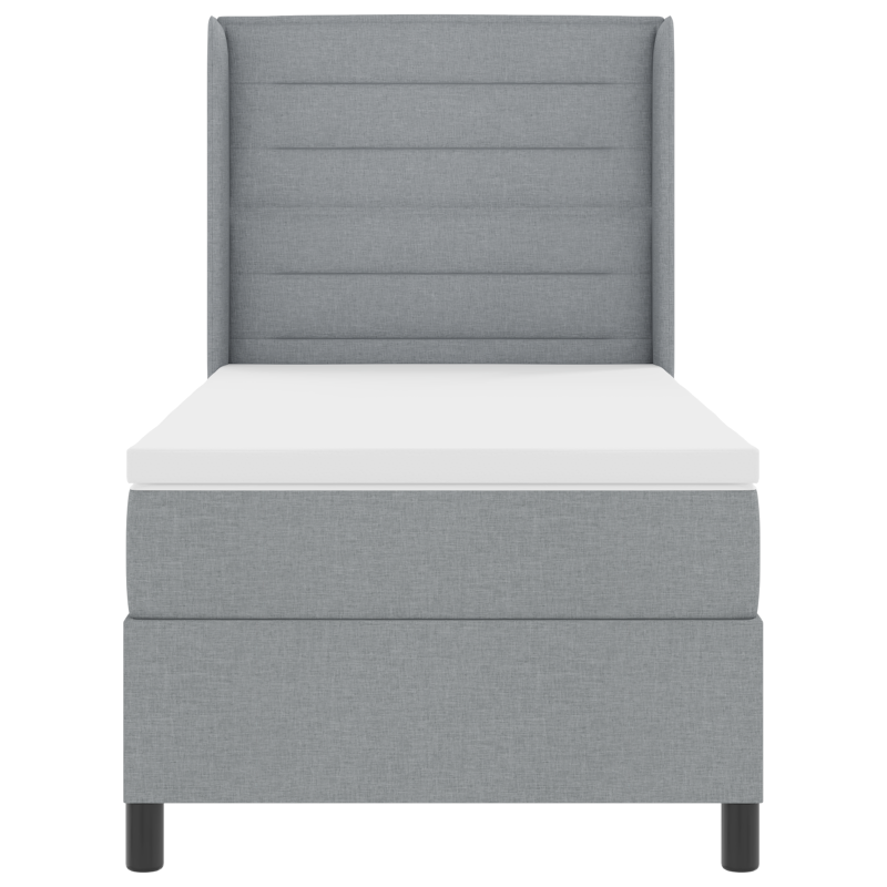 Boxspringbett mit Matratze & LED Licht Grau 100x200 cm Stoff