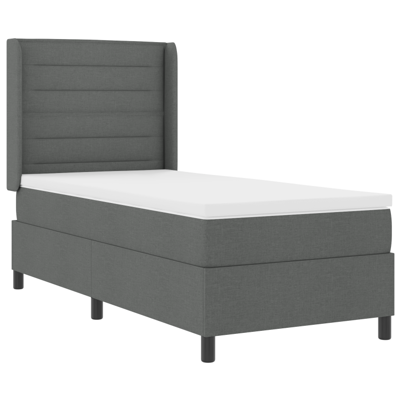 Boxspringbett mit Matratze & LED - Dunkelgrau, 100x200 cm, Stoff