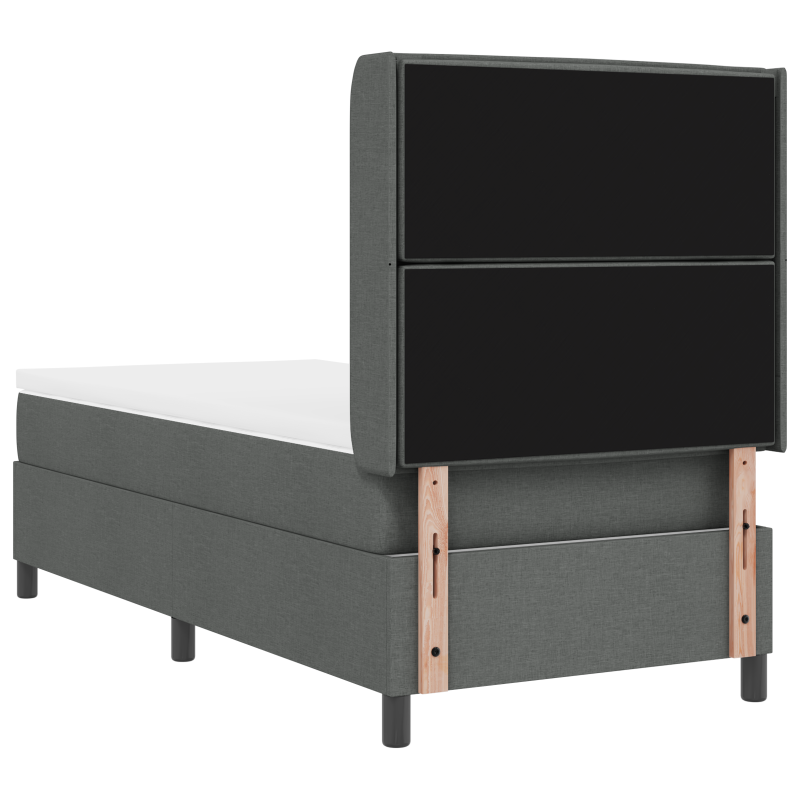 Boxspringbett mit Matratze & LED - Dunkelgrau, 100x200 cm, Stoff