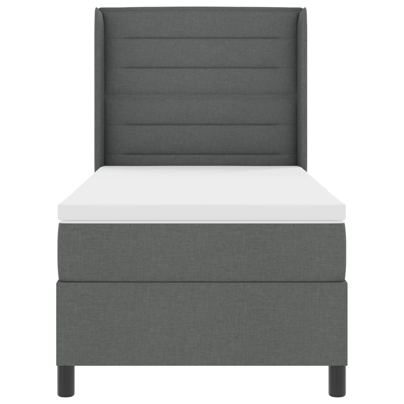 Boxspringbett mit Matratze & LED - Dunkelgrau, 100x200 cm, Stoff