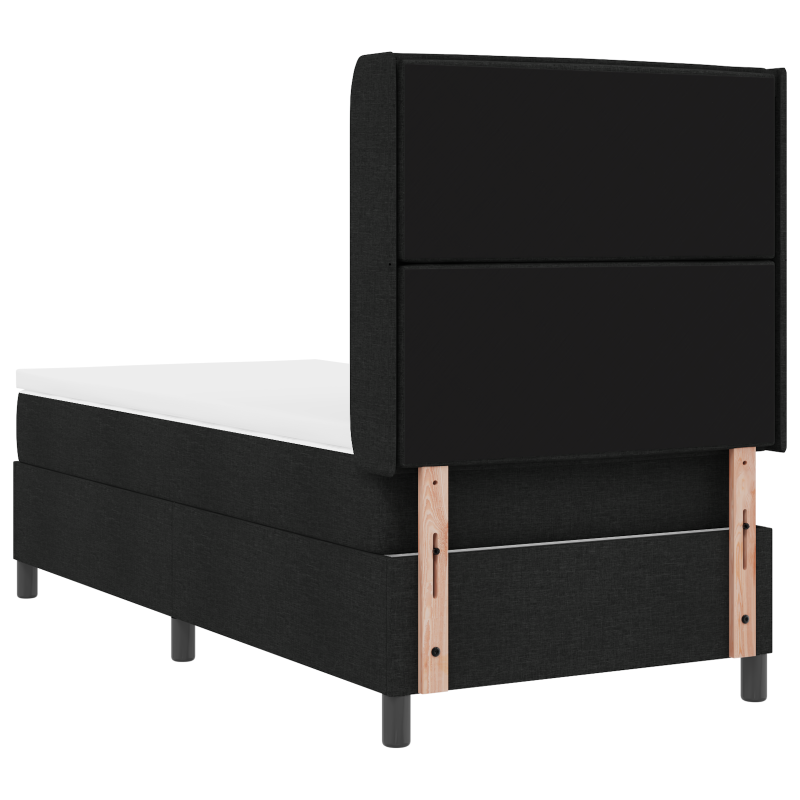 Boxspringbett mit Matratze & LED Schwarz 100x200 cm Stoff