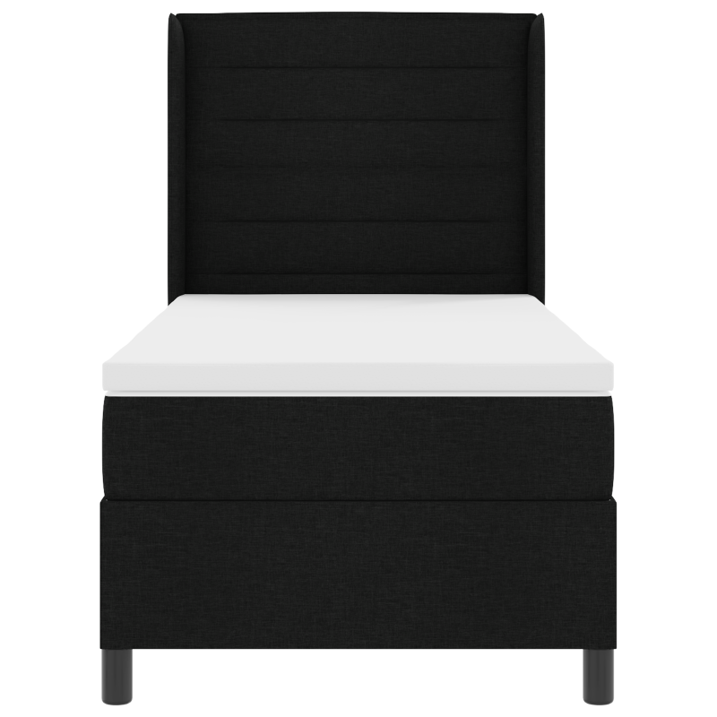 Boxspringbett mit Matratze & LED Schwarz 100x200 cm Stoff