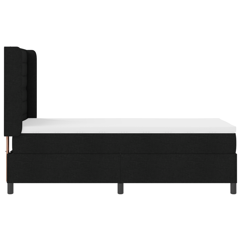 Boxspringbett mit Matratze & LED Schwarz 100x200 cm Stoff