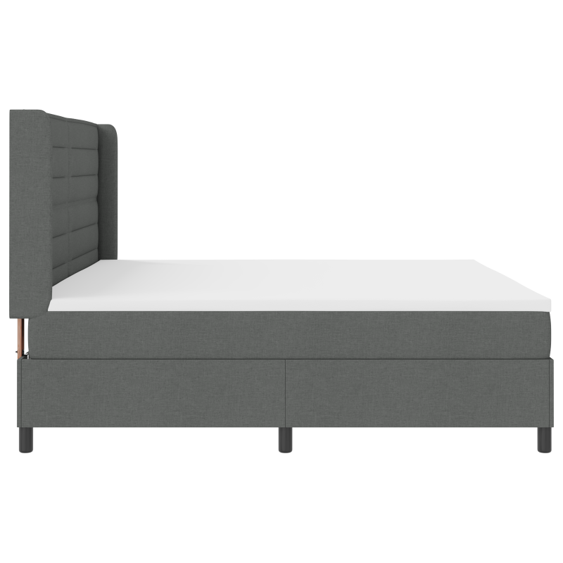 Boxspringbett mit Matratze & LED Dunkelgrau 200x200 cm Stoff