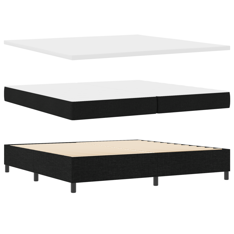 Boxspringbett mit Matratze & LED Schwarz 200x200 cm Stoff